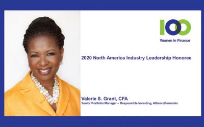 100 Women in Finance Names AllianceBernstein’s Valerie S. Grant, CFA as its 2020 North America Industry Leadership Honoree.